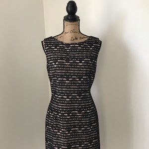 Tahari Lace Over Fabric Dress